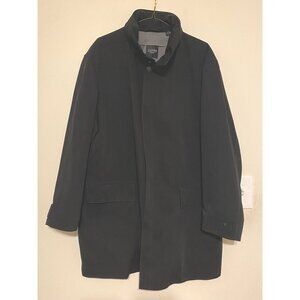 Men's Sanyo New York Black Lined 5-Button Trench Coat Size Medium